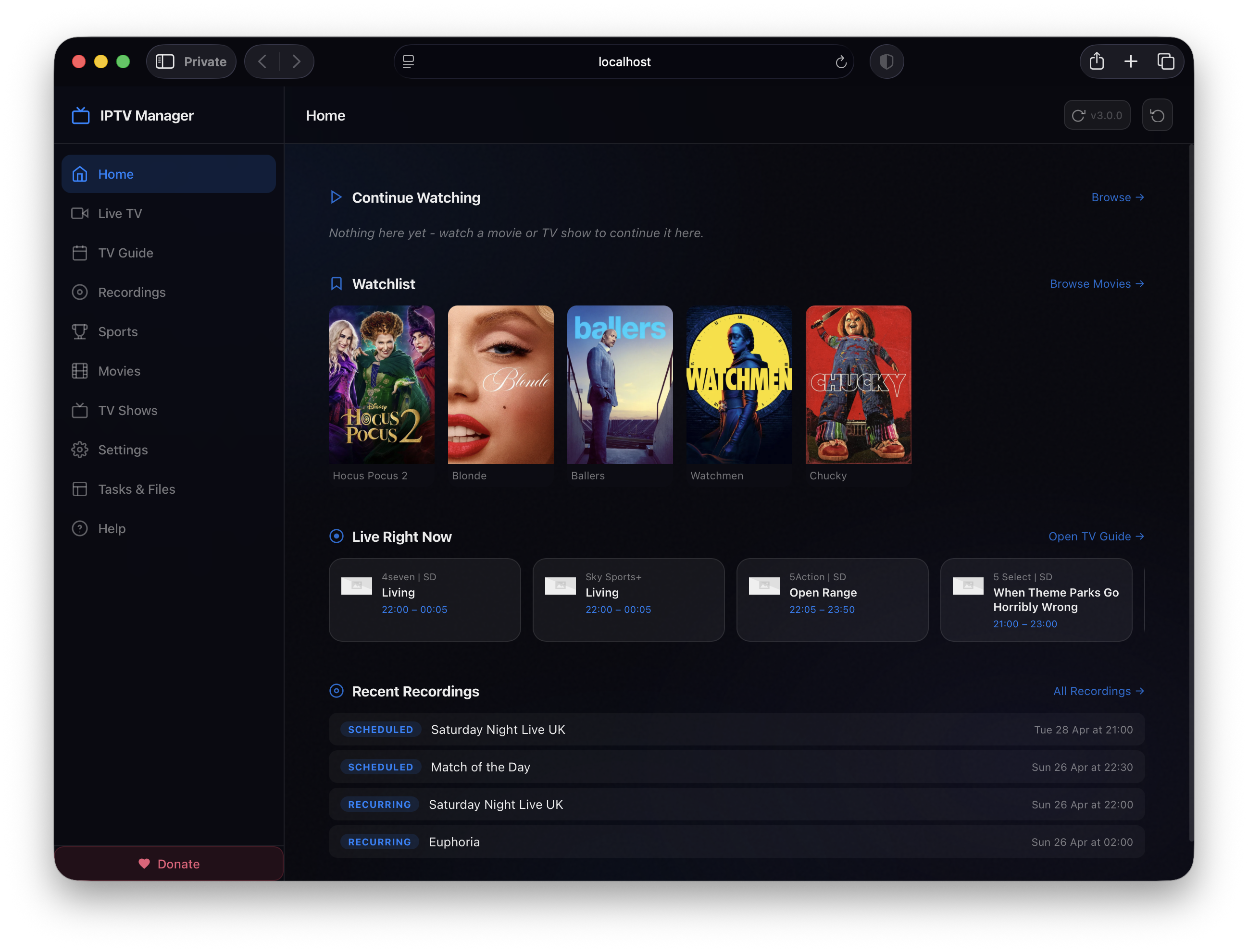 IPTV Manager - Home