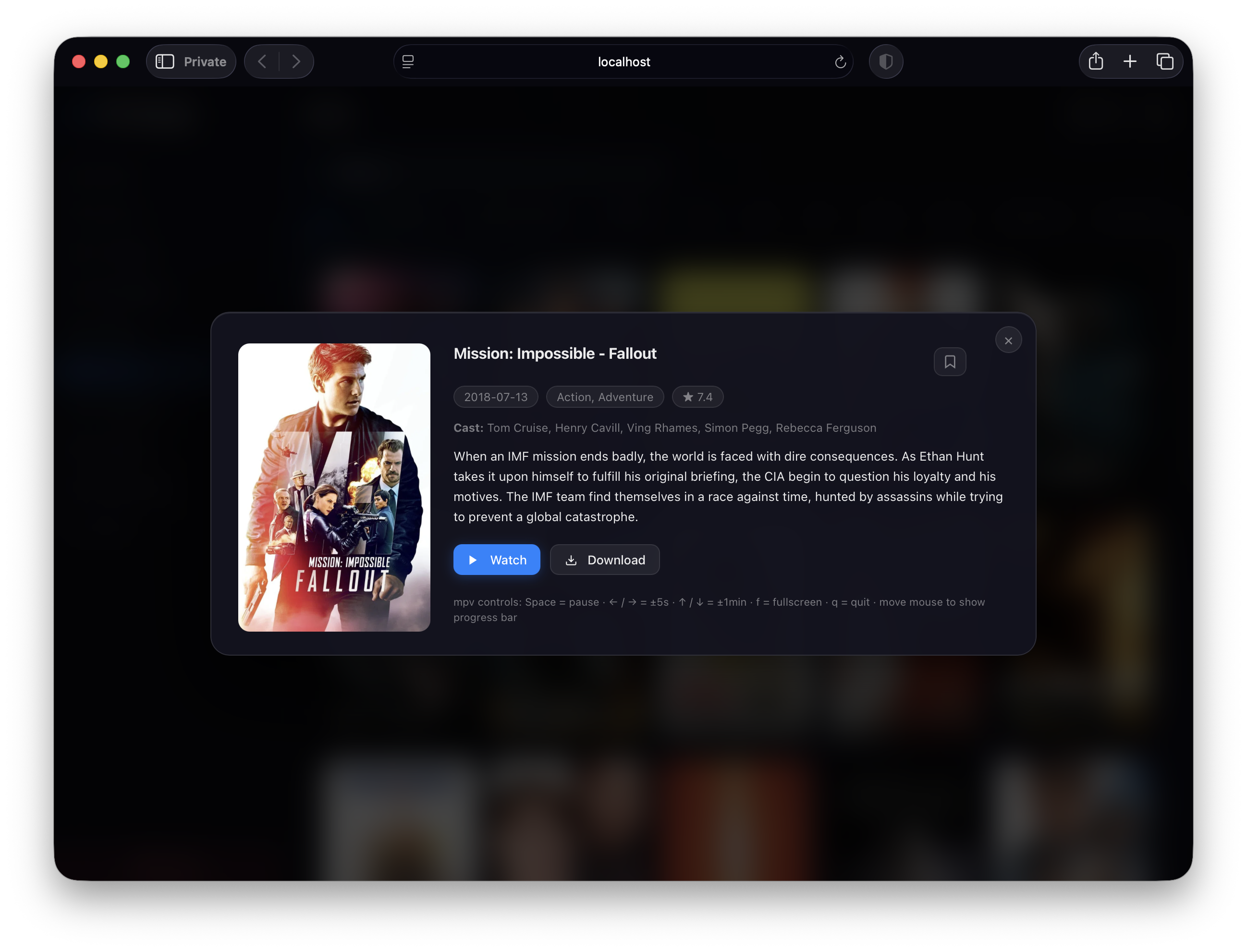 IPTV Manager - Movie detail