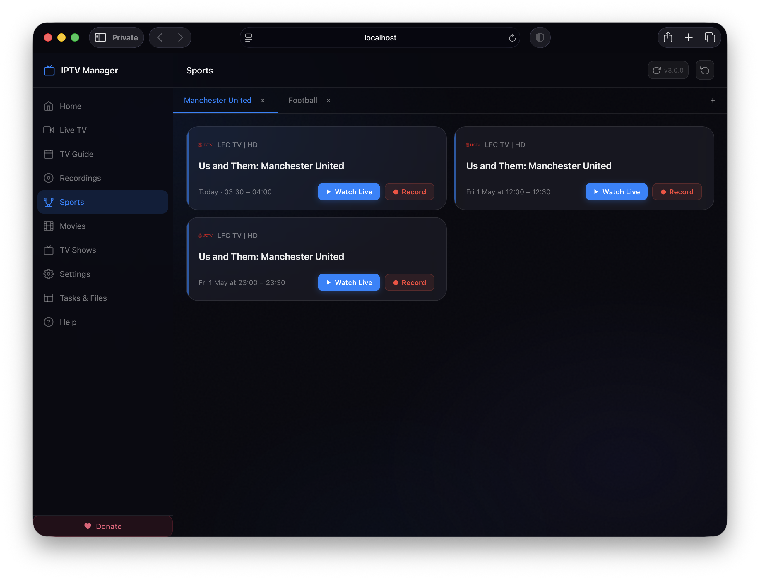 IPTV Manager - Sports