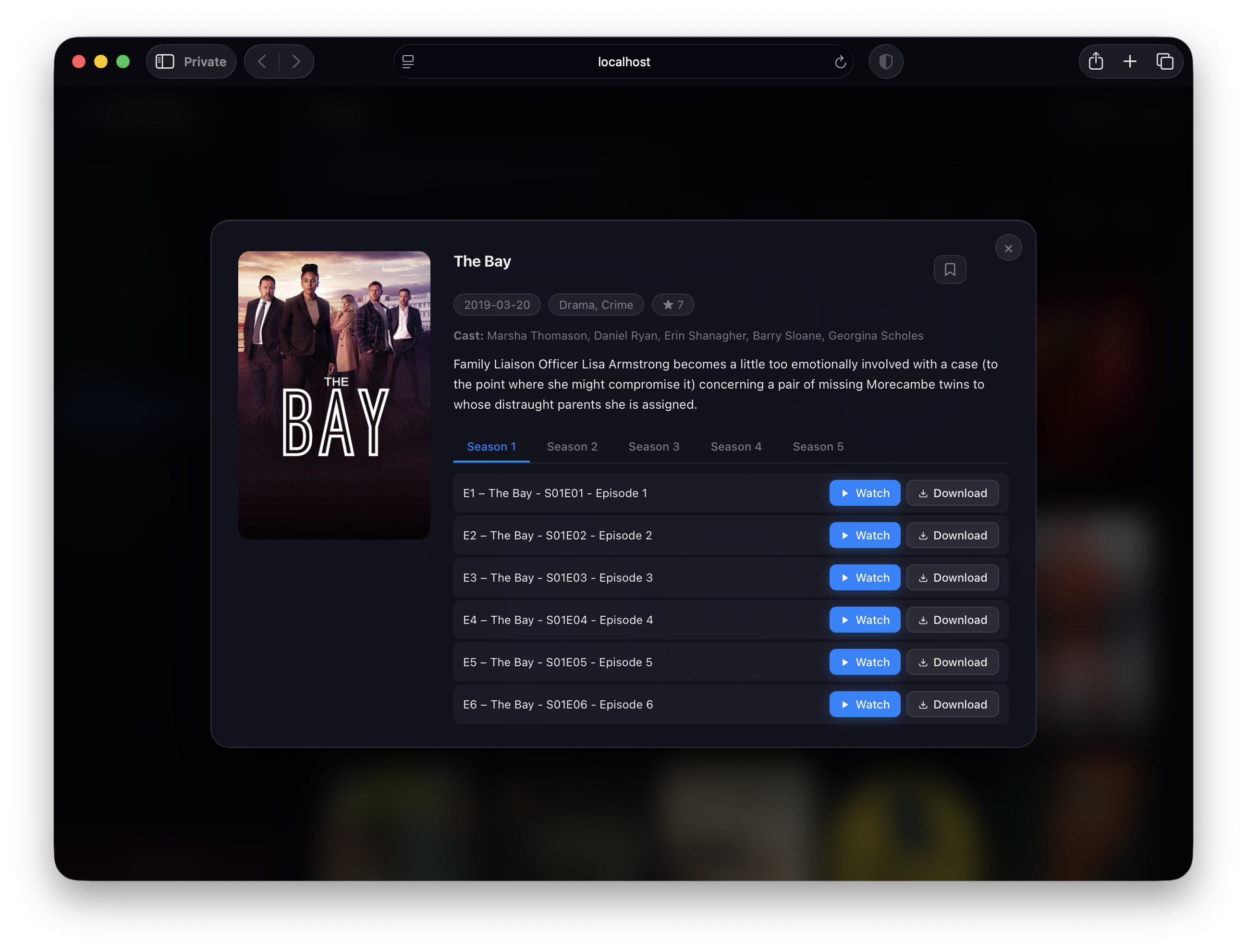 IPTV Manager - TV Show detail